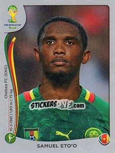 Sticker Samuel Eto'o - FIFA World Cup Brazil 2014. Platinum edition n. 107 - Panini