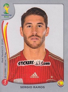 Sticker Sergio Ramos - FIFA World Cup Brazil 2014. Platinum edition n. 111 - Panini