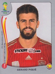 Sticker Gerard Piqué - FIFA World Cup Brazil 2014. Platinum edition n. 112 - Panini