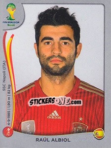 Sticker Raúl Albiol - FIFA World Cup Brazil 2014. Platinum edition - Panini