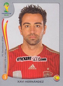 Cromo Xavi Hernández - FIFA World Cup Brazil 2014. Platinum edition - Panini