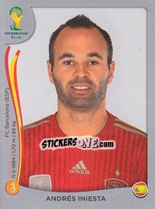 Sticker Andrés Iniesta - FIFA World Cup Brazil 2014. Platinum edition n. 119 - Panini