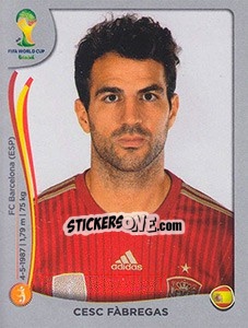 Sticker Cesc Fábregas - FIFA World Cup Brazil 2014. Platinum edition n. 120 - Panini