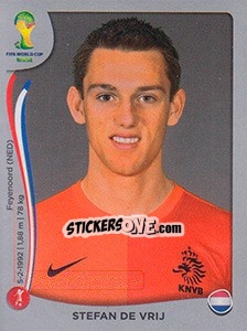 Sticker Stefan De Vrij - FIFA World Cup Brazil 2014. Platinum edition n. 131 - Panini