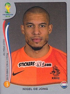 Sticker Nigel De Jong - FIFA World Cup Brazil 2014. Platinum edition n. 136 - Panini