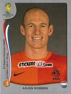 Sticker Arjen Robben - FIFA World Cup Brazil 2014. Platinum edition n. 140 - Panini