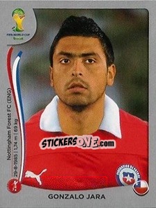 Sticker Gonzalo Jara - FIFA World Cup Brazil 2014. Platinum edition - Panini