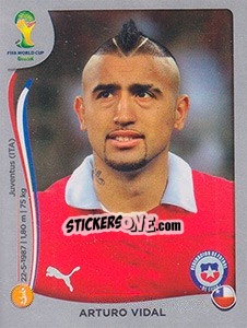 Sticker Arturo Vidal - FIFA World Cup Brazil 2014. Platinum edition n. 159 - Panini