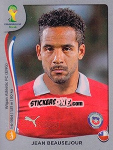 Sticker Jean Beausejour - FIFA World Cup Brazil 2014. Platinum edition - Panini