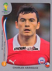 Sticker Charles Aránguiz - FIFA World Cup Brazil 2014. Platinum edition n. 161 - Panini