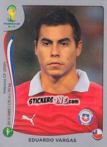 Sticker Eduardo Vargas - FIFA World Cup Brazil 2014. Platinum edition n. 163 - Panini