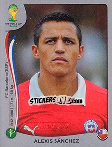 Sticker Alexis Sánchez - FIFA World Cup Brazil 2014. Platinum edition n. 164 - Panini
