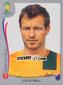 Sticker Lucas Neill - FIFA World Cup Brazil 2014. Platinum edition - Panini