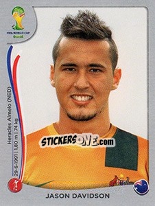 Sticker Jason Davidson - FIFA World Cup Brazil 2014. Platinum edition - Panini