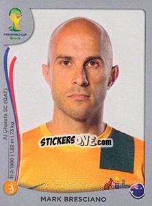 Sticker Mark Bresciano - FIFA World Cup Brazil 2014. Platinum edition n. 176 - Panini