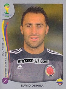 Sticker David Ospina - FIFA World Cup Brazil 2014. Platinum edition n. 186 - Panini