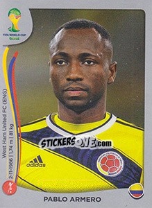 Sticker Pablo Armero - FIFA World Cup Brazil 2014. Platinum edition n. 190 - Panini