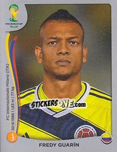 Cromo Fredy Guarin - FIFA World Cup Brazil 2014. Platinum edition - Panini