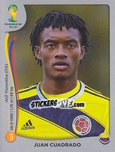 Sticker Juan Cuadrado - FIFA World Cup Brazil 2014. Platinum edition n. 196 - Panini