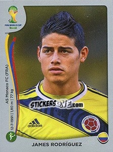 Figurina James Rodriguez - FIFA World Cup Brazil 2014. Platinum edition - Panini