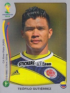 Sticker Teofilo Gutierrez - FIFA World Cup Brazil 2014. Platinum edition n. 200 - Panini
