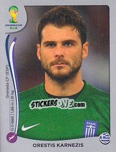 Cromo Orestis Karnezis - FIFA World Cup Brazil 2014. Platinum edition - Panini