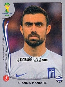 Sticker Giannis Maniatis - FIFA World Cup Brazil 2014. Platinum edition - Panini