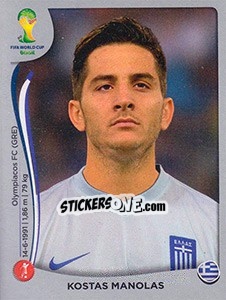 Sticker Kostas Manolas - FIFA World Cup Brazil 2014. Platinum edition - Panini
