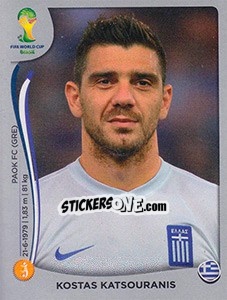 Sticker Kostas Katsouranis - FIFA World Cup Brazil 2014. Platinum edition - Panini