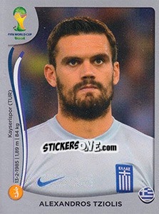 Sticker Alexandros Tziolis - FIFA World Cup Brazil 2014. Platinum edition - Panini