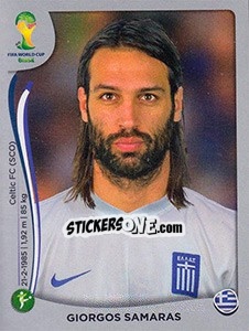 Sticker Giorgos Samaras - FIFA World Cup Brazil 2014. Platinum edition n. 218 - Panini