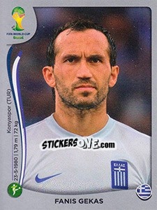 Sticker Fanis Gekas - FIFA World Cup Brazil 2014. Platinum edition - Panini