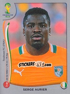 Sticker Serge Aurier - FIFA World Cup Brazil 2014. Platinum edition n. 226 - Panini