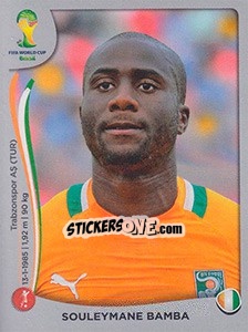 Sticker Souleymane Bamba - FIFA World Cup Brazil 2014. Platinum edition - Panini