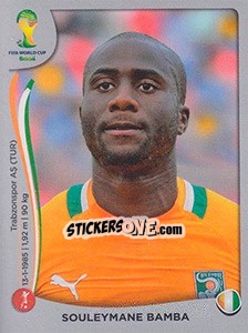 Figurina Souleymane Bamba - FIFA World Cup Brazil 2014. Platinum edition - Panini