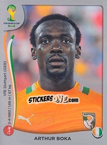 Sticker Arthur Boka - FIFA World Cup Brazil 2014. Platinum edition n. 228 - Panini