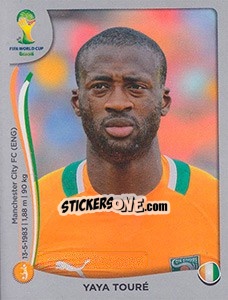 Sticker Yaya Toure - FIFA World Cup Brazil 2014. Platinum edition - Panini