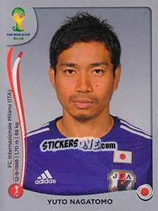 Sticker Yuto Nagatomo - FIFA World Cup Brazil 2014. Platinum edition n. 247 - Panini