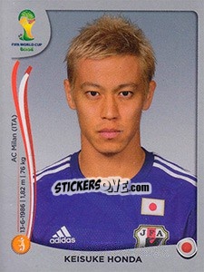 Sticker Keisuke Honda - FIFA World Cup Brazil 2014. Platinum edition n. 253 - Panini