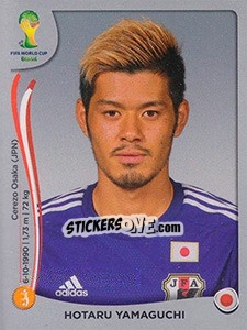 Sticker Hotaru Yamaguchi - FIFA World Cup Brazil 2014. Platinum edition n. 254 - Panini