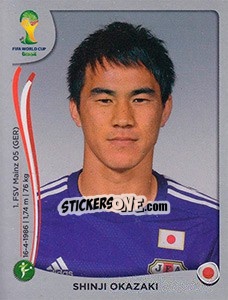 Sticker Shinji Okazaki - FIFA World Cup Brazil 2014. Platinum edition - Panini