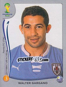 Sticker Walter Gargano - FIFA World Cup Brazil 2014. Platinum edition n. 268 - Panini