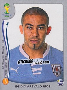 Sticker Egidio Arevalo Rios - FIFA World Cup Brazil 2014. Platinum edition n. 269 - Panini