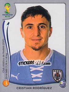 Sticker Cristian Rodriguez - FIFA World Cup Brazil 2014. Platinum edition n. 272 - Panini