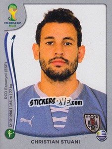 Sticker Cristhian Stuani - FIFA World Cup Brazil 2014. Platinum edition n. 274 - Panini