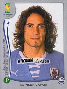 Sticker Edinson Cavani - FIFA World Cup Brazil 2014. Platinum edition n. 277 - Panini
