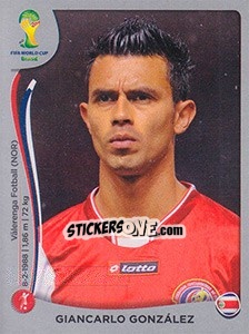 Sticker Giancarlo Gonzalez - FIFA World Cup Brazil 2014. Platinum edition n. 282 - Panini