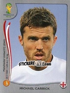 Sticker Michael Carrick - FIFA World Cup Brazil 2014. Platinum edition n. 309 - Panini