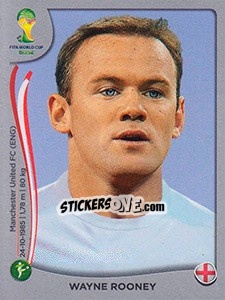 Sticker Wayne Rooney - FIFA World Cup Brazil 2014. Platinum edition n. 316 - Panini