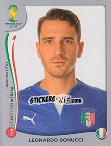 Sticker Leonardo Bonucci - FIFA World Cup Brazil 2014. Platinum edition n. 321 - Panini